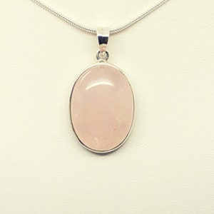 Rosenquarz, 925 Sterling Silber Teardrop Halskette, Handgefertigte Halskette Rosa Kristall Anhänger Halskette Oktober Birthstone