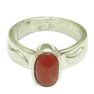 100% Natural Coral (Moonga) Ring, Made In Sterling Silver Ring, Astrology Purpose Ring For Men And Women