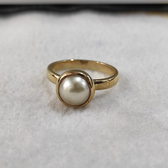 8 carat gold single pearl ring – The Gold Report Amsterdam