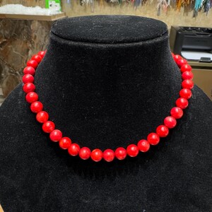 Red Coral Necklace, Coral Choker Necklace, Coral Bead Necklace, Coral Necklace For Women, Coral Jewelry, Handmade Gemstone Necklace