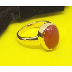 Natural Oval ITALIAN CORAL (Moonga) 4.25 Ratti to 9.25 Ratti in Allow Panchdhatu Ring For Men And Women
