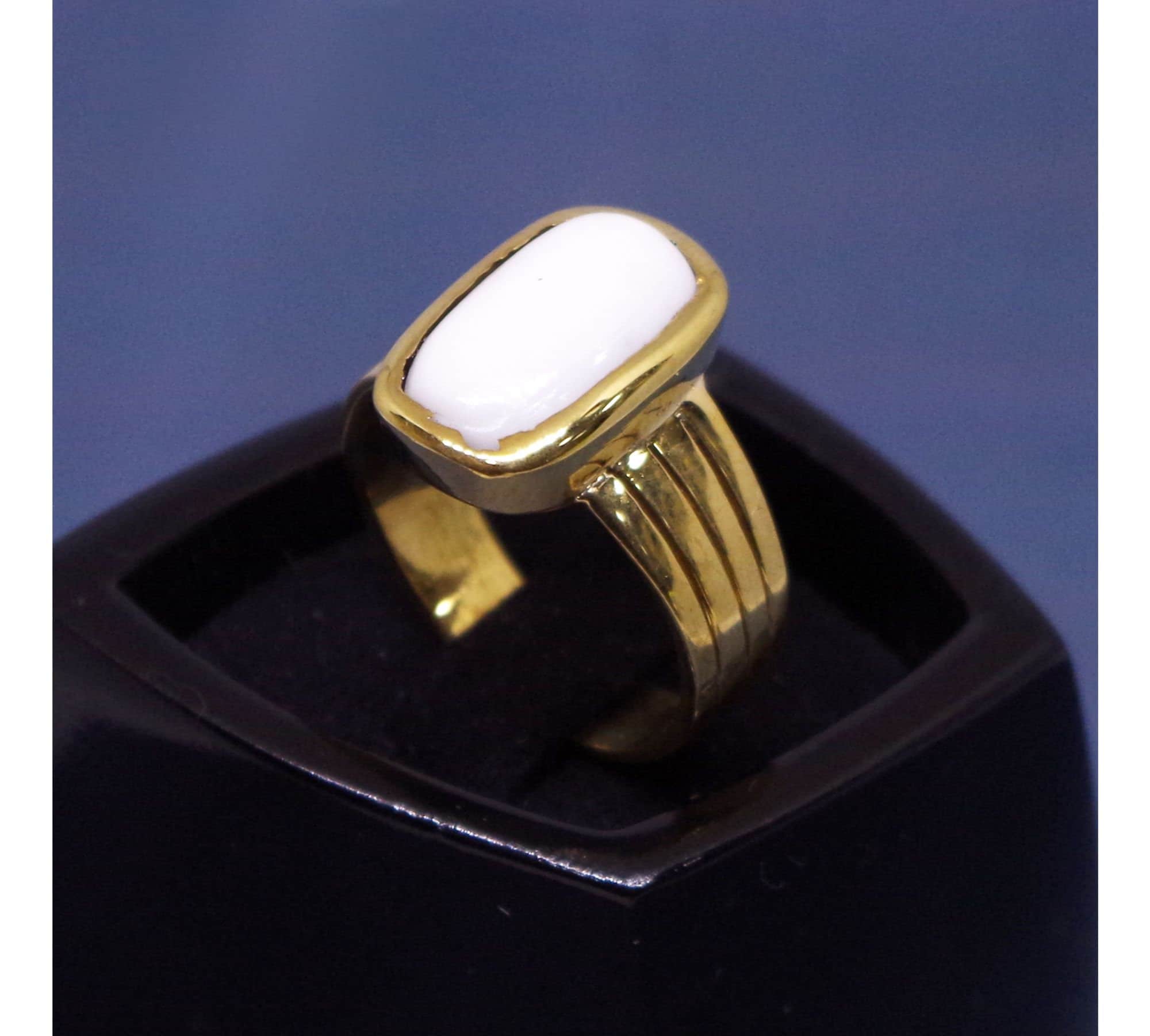 Buy Natural Italian White Coral Gemstone 4.25 Ratti to 9.25 Ratti in Allow Panchdhatu Ring for Men and Women Online in India