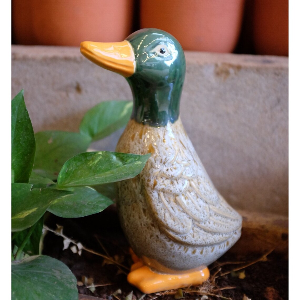 ceramic duck statue