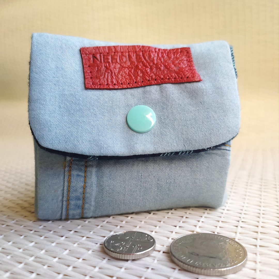 Upcycled Denim Coin Purse – Handmade Flannel Lined Wallet - Etsy