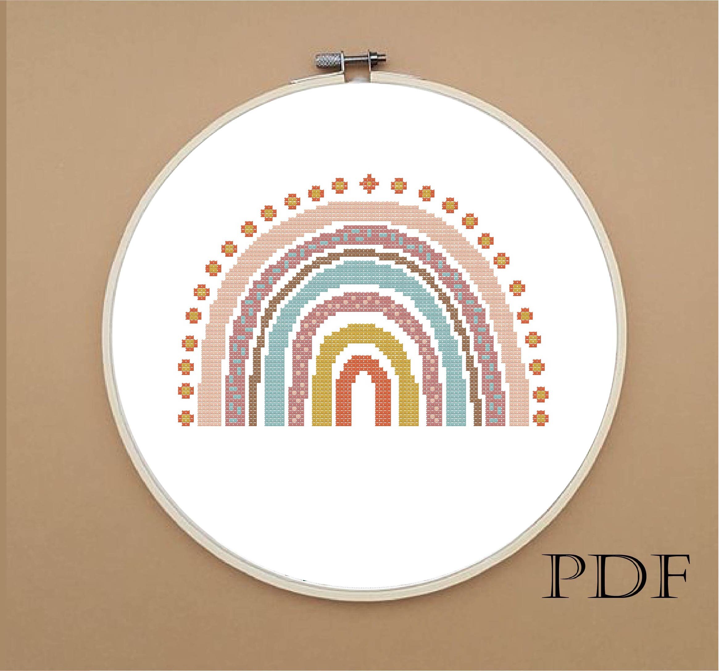 Rainbow Cross Stitch Pattern Cute Rainbow Cross Stitch Pattern | Etsy