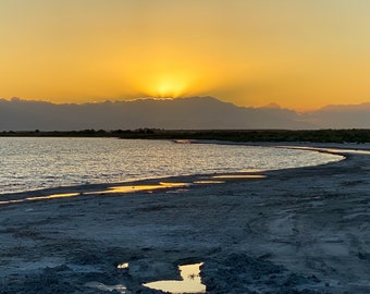 Sunset over the Salton Sea at North Shore California