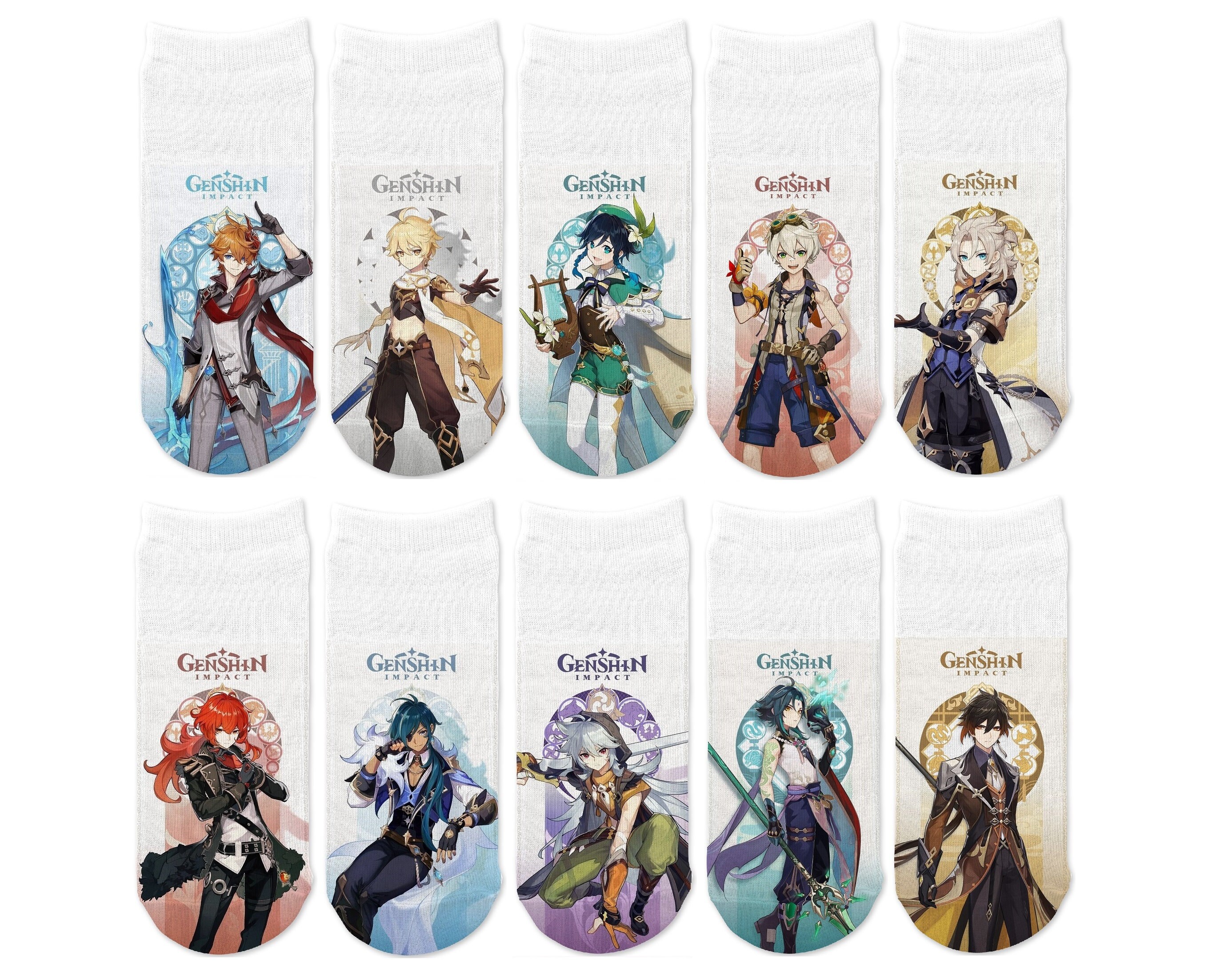 Boys Of Genshin Impact No Show Socks Anime Character Cosplay Etsy Canada