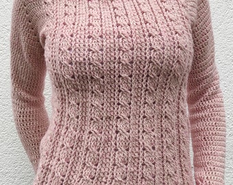 Gestrickter Pullover Mit Zopfmuster Etsy