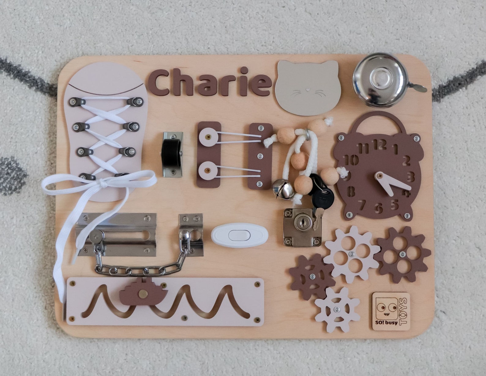 Personalized Busy Board Latch board Custom Montessori Activity Etsy