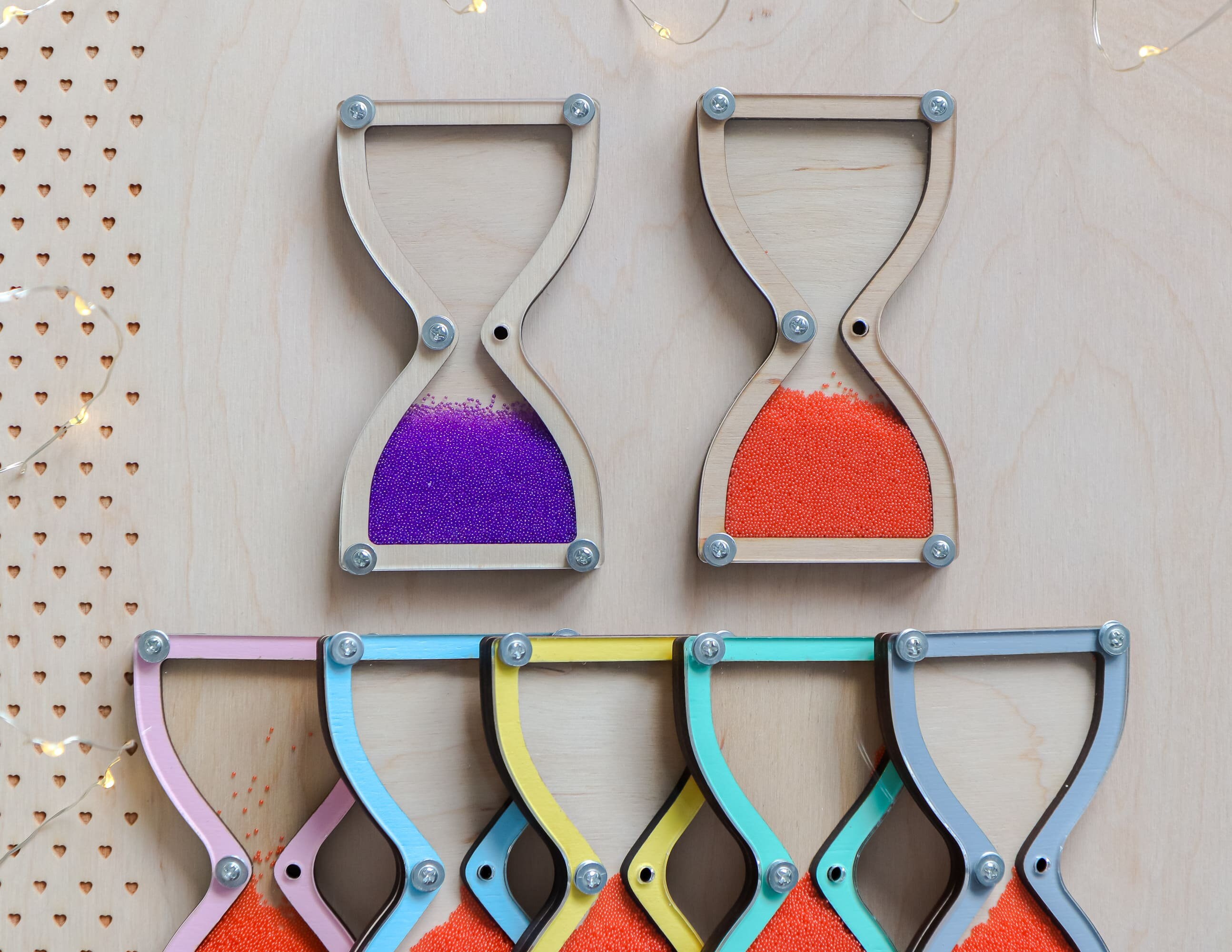 Wooden Sand Clock with beads Busy board details Montessori toy Etsy