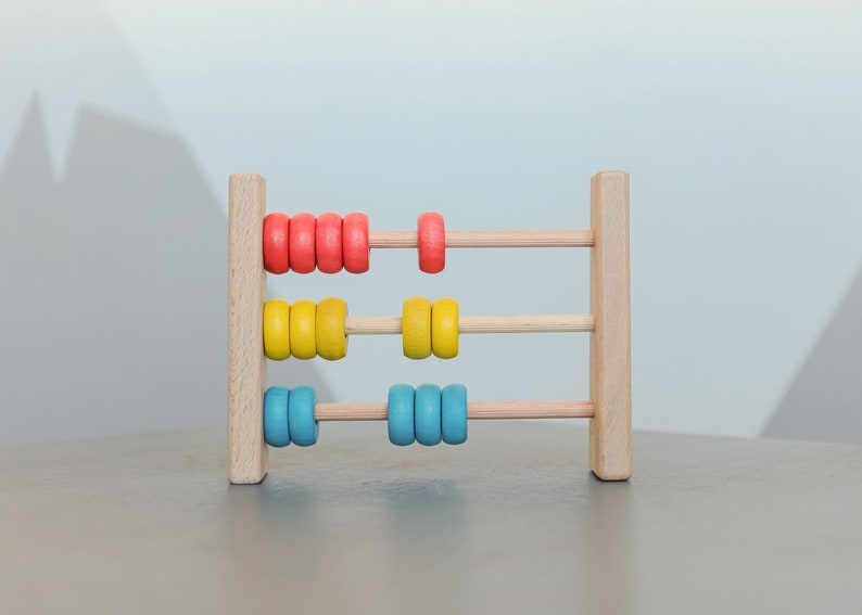 Wooden Abacus Counting Toy Colorful Abacus Montessori Waldorf Etsy