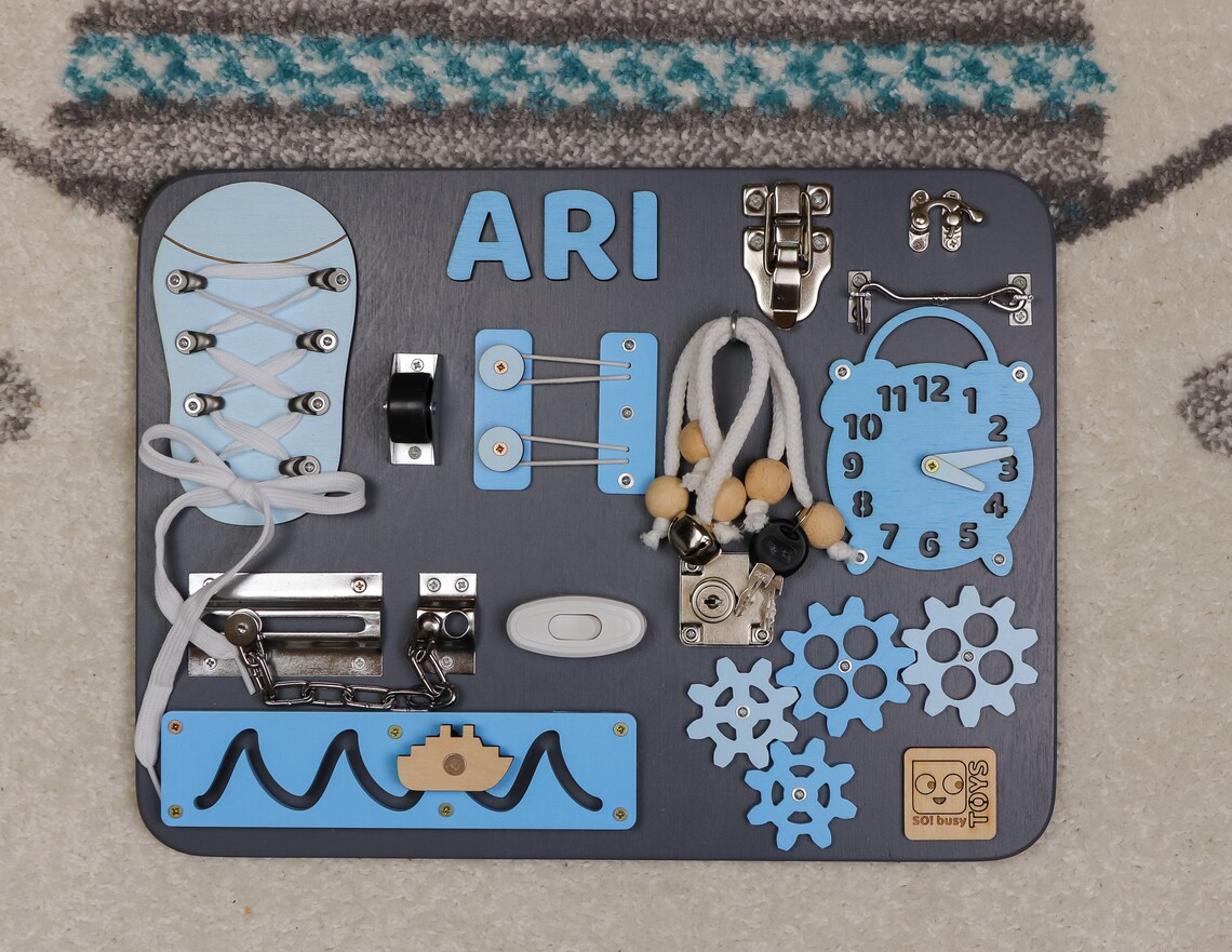 Latch board for toddler Busy Board with locks latches Etsy