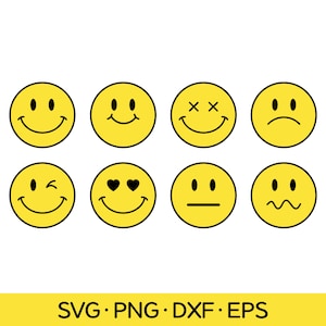 Smiley Face SVG Files, Happy Face SVG, Smiley Face Clip Art, Feeling Svg, Smiley Face, dxf, eps, Vector, DIGITAL, Happy Face, Sad Face