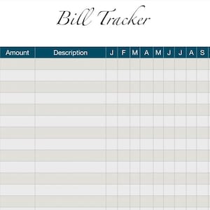 Bill Tracker Template