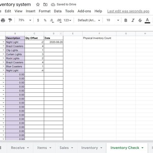Digital Inventory System - Etsy