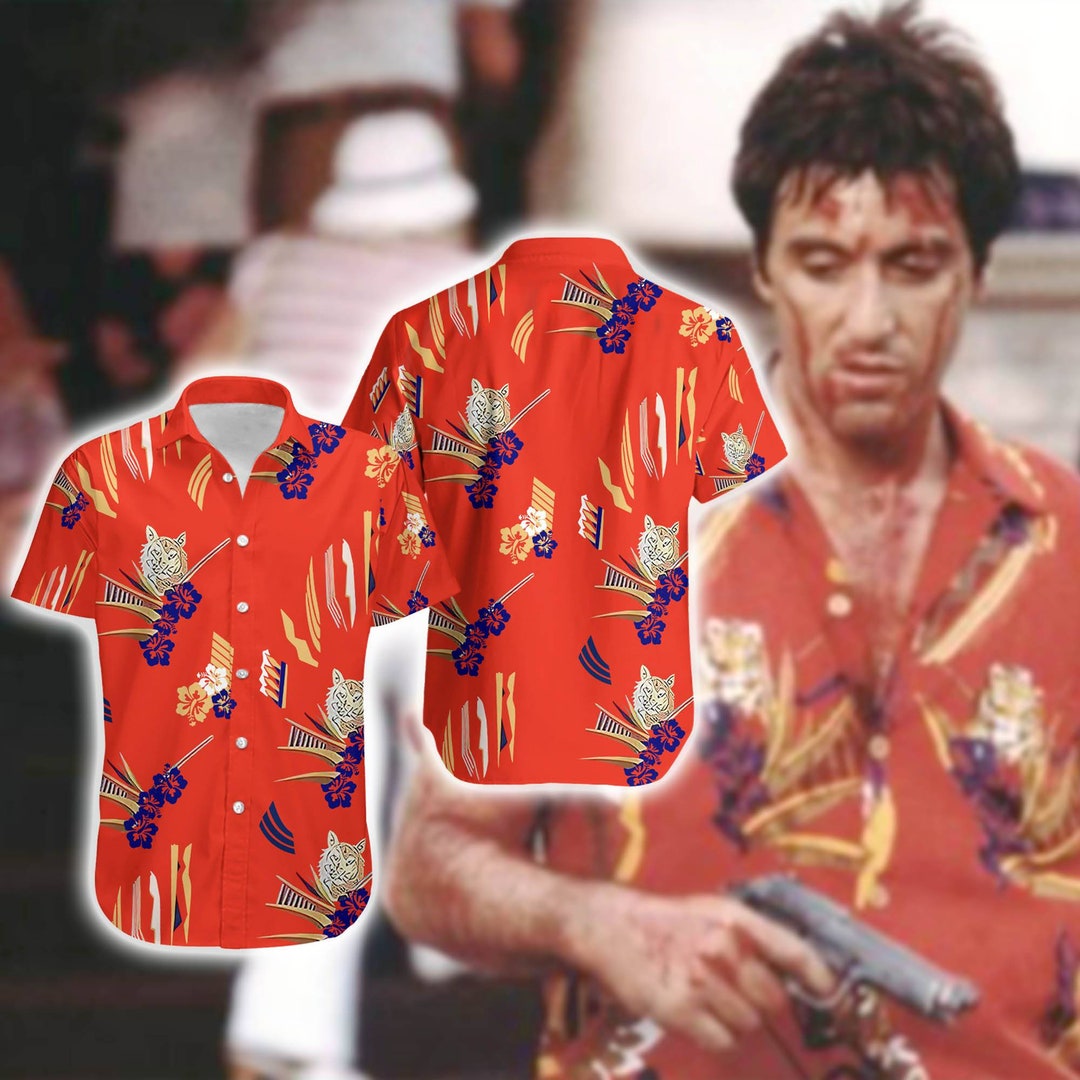 Tony Montana Scarface Hawaiian Shirt Scarface Summer Hawaiian Tony Montana Shortsleeve Hawaiian