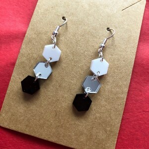 Triple Hexagon Acrylic Dangle Earrings