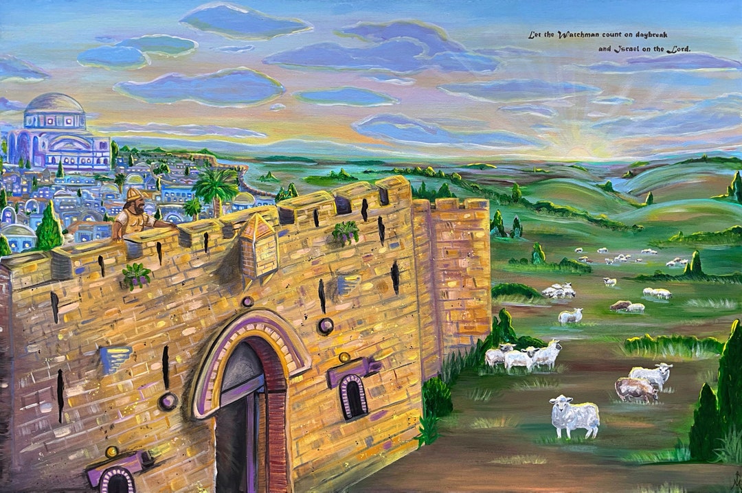 Watchman Art Print, Watchman on the Wall, Jerusalem, Israel Art ...