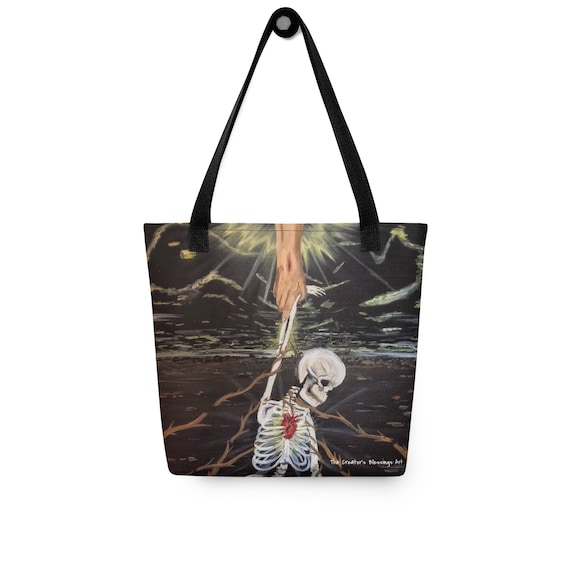 Death to Life Tote bag, Christian Tote bag, Artistic Tote bag, Original art, Jesus art