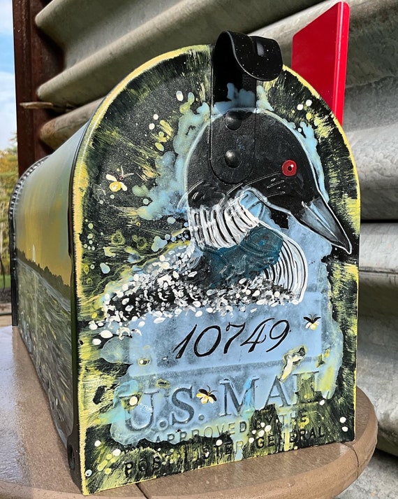 Hand Painted Mailbox, Medium Mailbox, Waterscape, Artistic, Unique