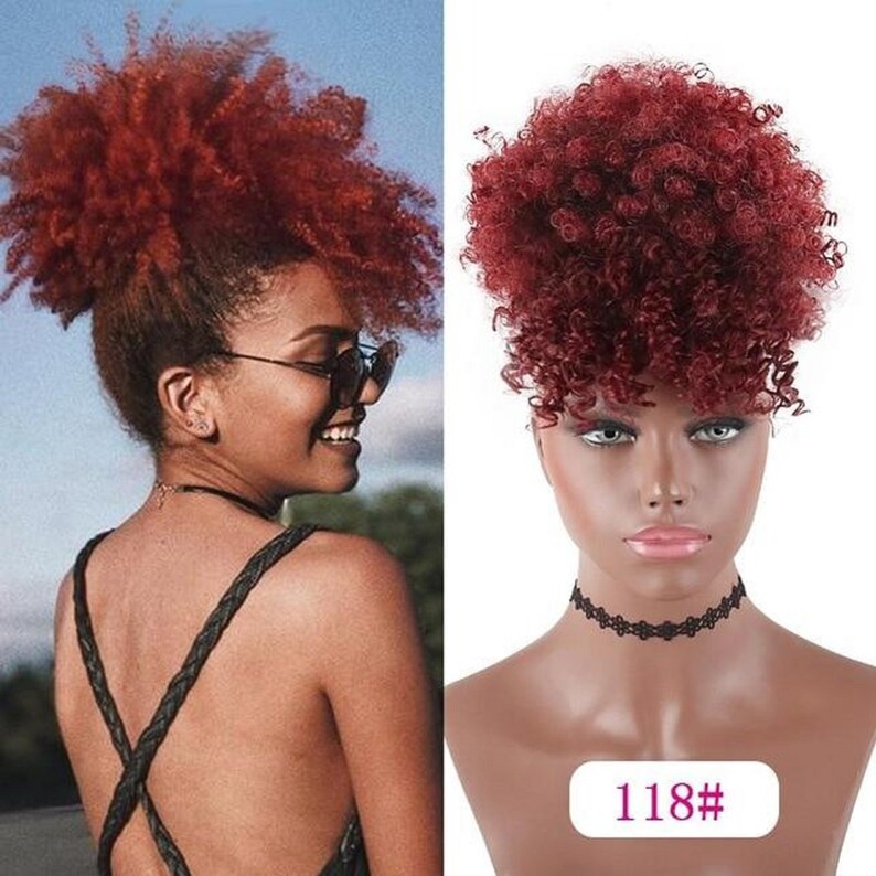 Statement Afro Curly High Top Hair Piece Drawstring Ponytail Etsy