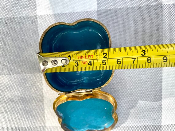 Vintage Cloisonné Rare Brass Trinket Box - image 7