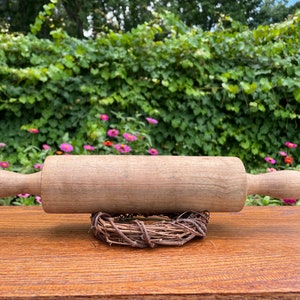 Vintage Maple Colored Solid Wood Large Rolling Pin