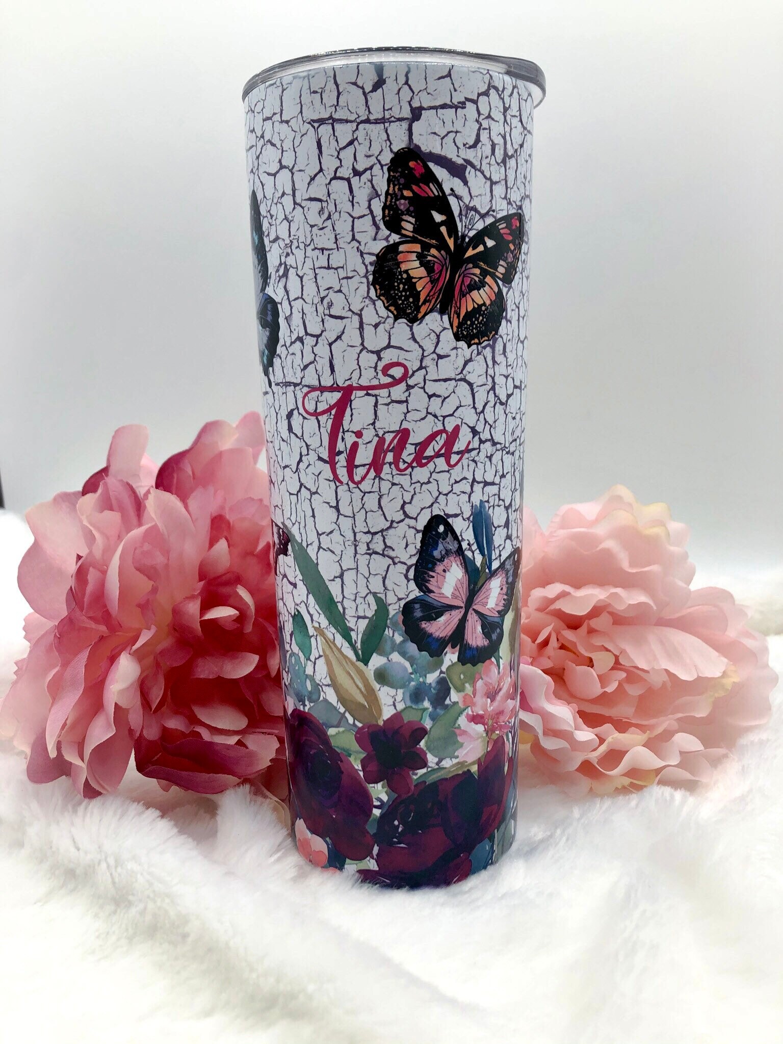 Personalized Butterfly 20oz Skinny Cup Etsy