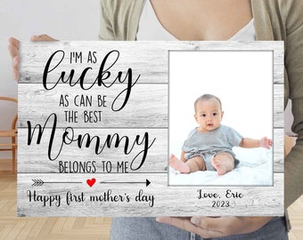 Personalized Picture Frame For 1st Mothers Day - Unique First Mothers Day Gifts, Pregnancy Gift, First Time Mom, New Mom, Expecting Mom Gift