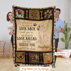 Personalized Name Poodle Dog Fleece Blanket, Custom Dog Name Blanket, Housewarming Gift For Dog Lover, Birthday Gift For Her Him, Home Decor