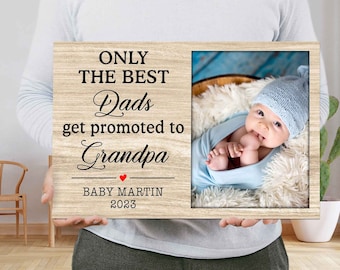 Personalized Picture Frame Gift For Grandpa - New Grandpa Gift, Grandparent Gifts, Fathers Day Gift For Grandpa Papa Pawpaw Grandfather Gift