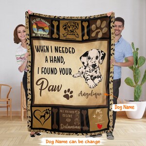Personalized Name Dalmatian Dog Fleece Blanket, Custom Dog Name Blanket, Housewarming Gift For Dog Lover Her Him, Birthday Gift, Home Decor