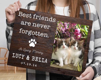 Personalized Photo Sign Cat Loss Frame, Pet Cat Memorial Gift, Pet Loss Gifts, Cat Sympathy Gift, Cat Remembrance Gift, Best Friends