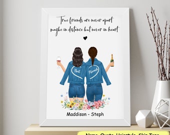 Personalised Gift For Best Friend, Friendship Print, Best Friend Print, BFF, Bestie Gift, Gift For Her, Friend Birthday Gift, Keepsake Gift