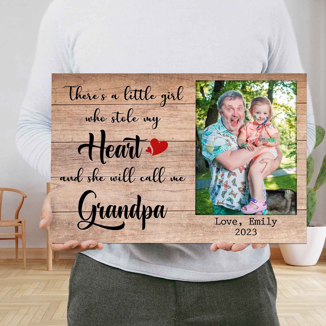Personalized Picture Frame Gift for Grandpa With Grandkids Grandparent