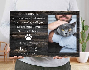 Personalized Photo Sign Cat Loss Frame, Pet Cat Memorial Gift, Pet Loss Gifts, Cat Sympathy Gift, Cat Remembrance Gift, So Much Love