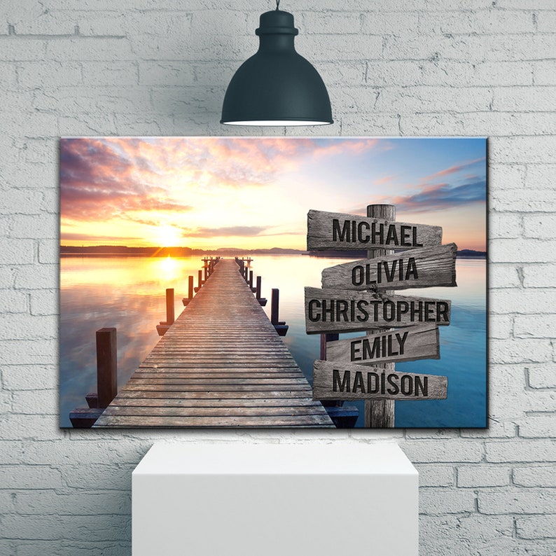 Custom Name Sign - Personalized Family Canvas Wall Art With Last Name ...
