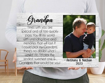 Personalized Picture Frame Gift For Grandpa From Grandkids - Grandparent Gifts, Fathers Day Gift For Grandpa, Papa Pawpaw Grandfather Gifts
