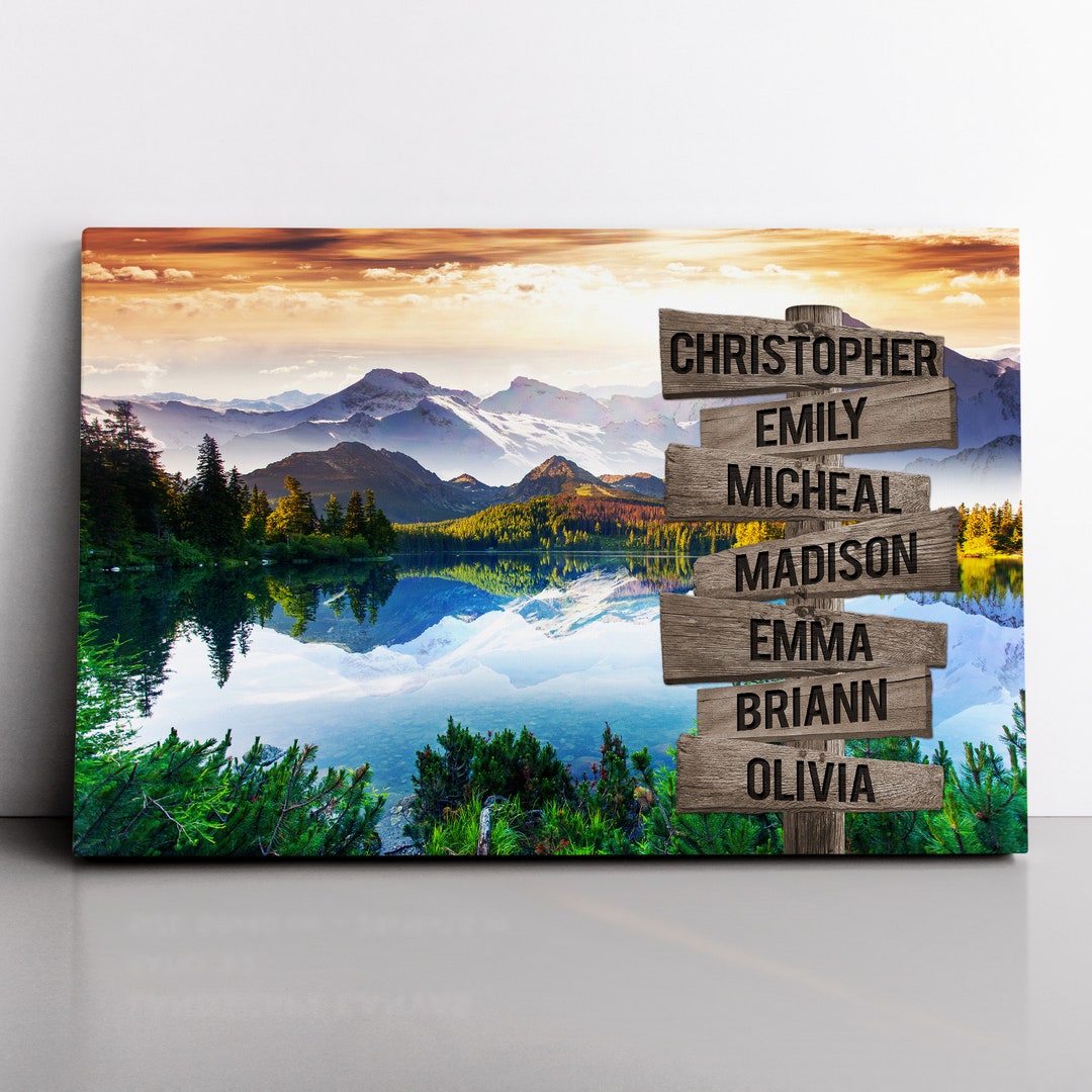 Custom Name Sign, Personalized Family Street Sign Canvas Wall Art With ...