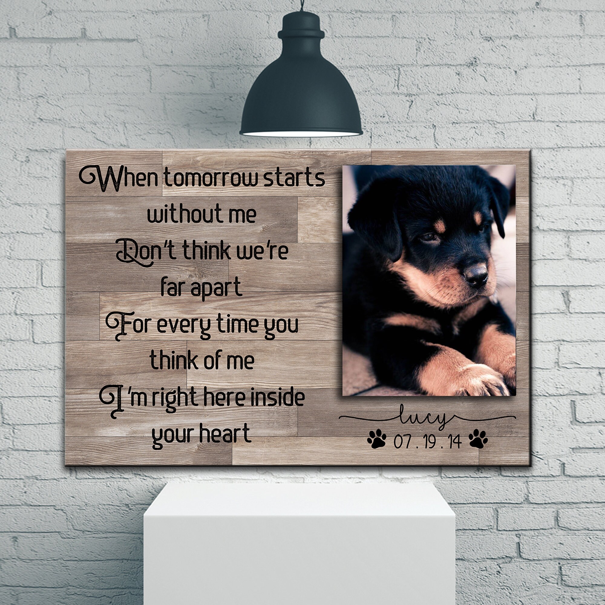 Custom Dog Memorial Passing Gift Pet Loss Frame Portrait Photo Etsy