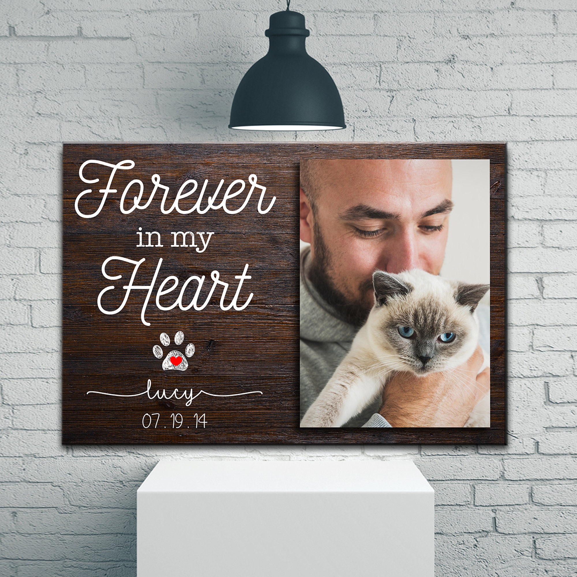 Personalized Photo Cat Loss Canvas Pet Memorial Cat Etsy