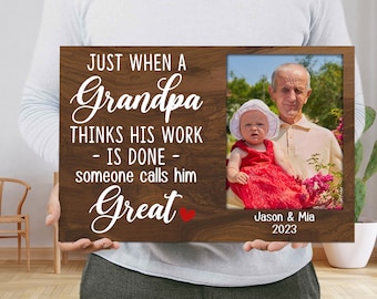Personalized Picture Frame Gift For Grandpa With Grandkids - Grandparent Gifts, Fathers Day Gift For Grandpa, Papa Pawpaw Grandfather Gift