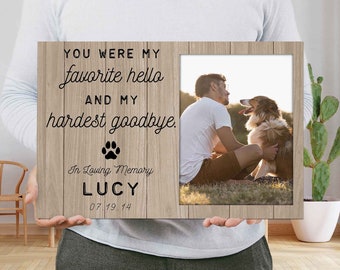 Personalized Photo Sign Dog Loss Frame, Pet Dog Memorial Gift, Pet Loss Gifts, Dog Sympathy Gift, Dog Remembrance Gift, Hardest Goodbye