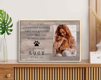 Personalized Photo Sign Cat Loss Frame, Pet Cat Memorial Gift, Pet Loss Gifts, Cat Sympathy Gift, Cat Remembrance Gift, So Much Love