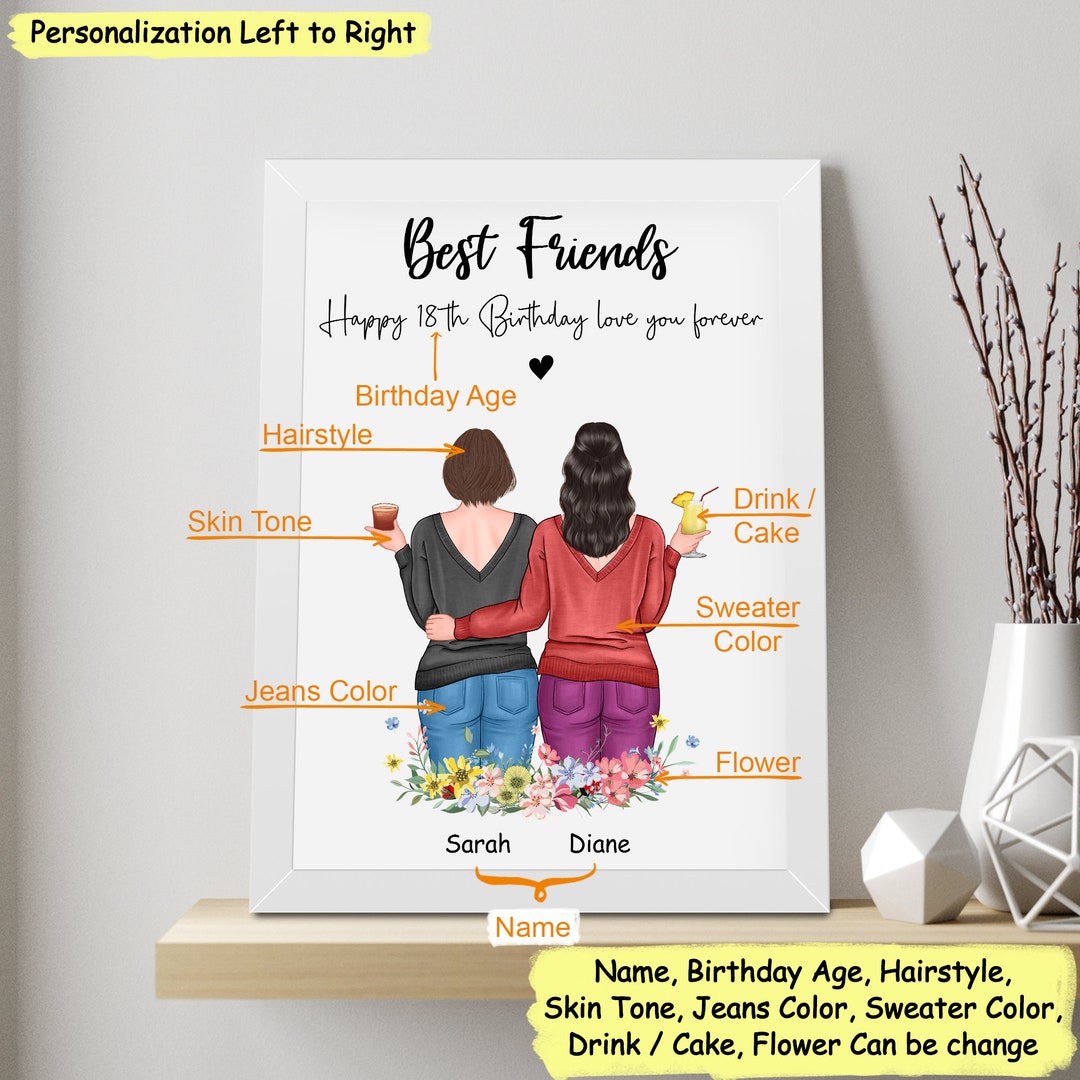 30th 40th 50th Best Friend Birthday Gifts Personalised, Best Friend