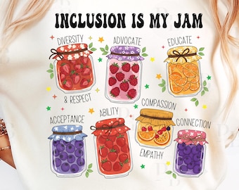 Inclusion Is My Jam PNG: Autism Awareness Design (digitale download)