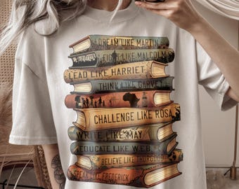 Libros de historia afroamericana PNG / Diseño de cita "Sueña con Martin" / Descarga digital del Mes de la Historia Afroamericana / Gráfico de camiseta afrocéntrica