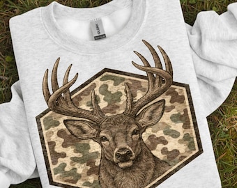 Camuflaje de ciervos PNG / Diseño de camuflaje de pantano de la vieja escuela / Camiseta vintage de cazador para exteriores / Descarga digital por sublimación