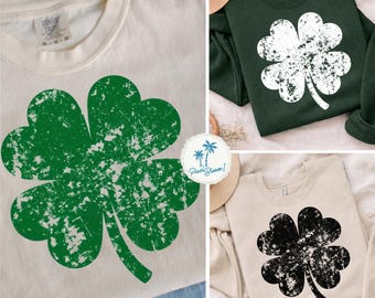 Shamrock PNG | Vintage Clover Distressed Design | St Patrick’s Day Lucky Shamrock | Sublimation Digital Download