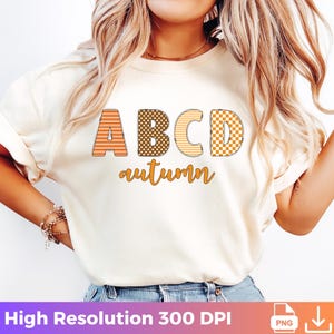 Fall Floral Alphabet PNG: Retro Preppy Monogram Clipart (Digital Download)